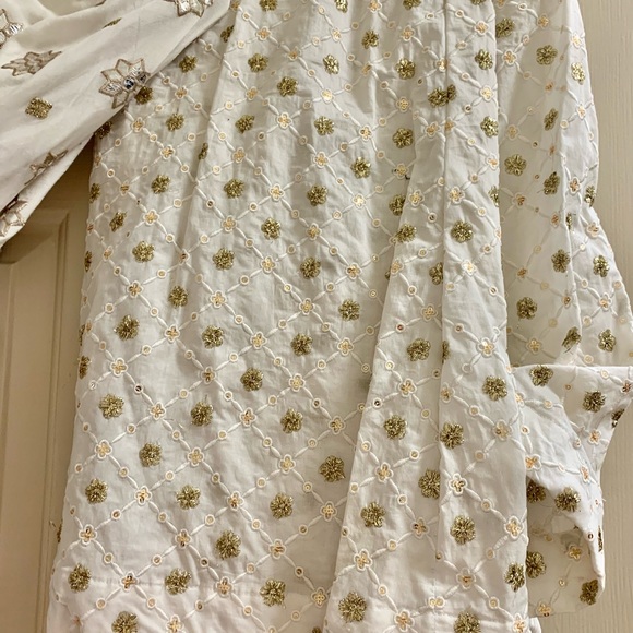 Pakistani outfit, gota work with palazzo pants. Cotton. Net dupatta. - Picture 4 of 4